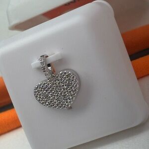 Heart Pendant • 925 Sterling Silver • Moissanite